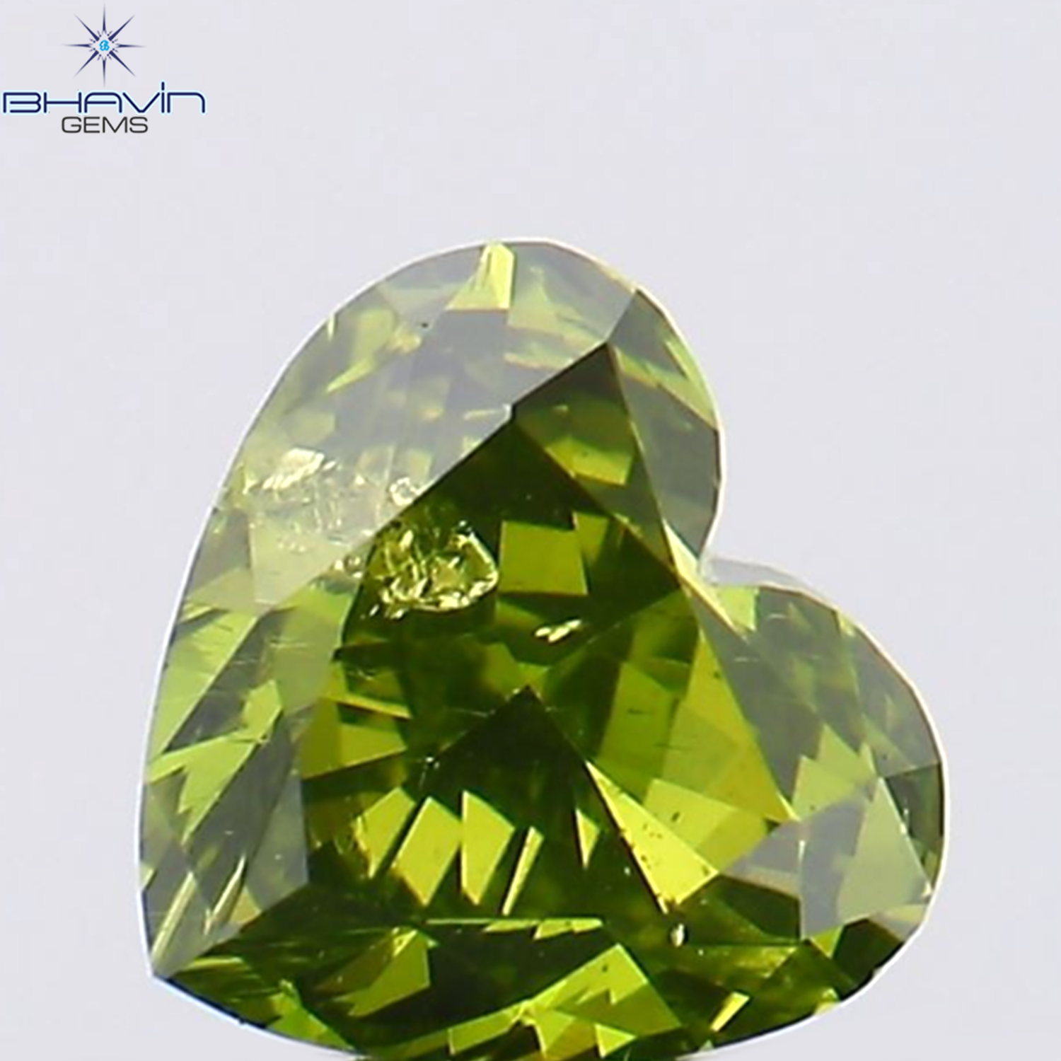 0.32 CT Heart Shape Natural Diamond Green Color SI2 Clarity (4.00 MM)