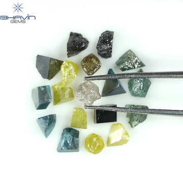 9.48 CT/46 Pcs Natural Rough Diamond Enhanced Mix Fancy Color Clarity I3 (3.11 MM)
