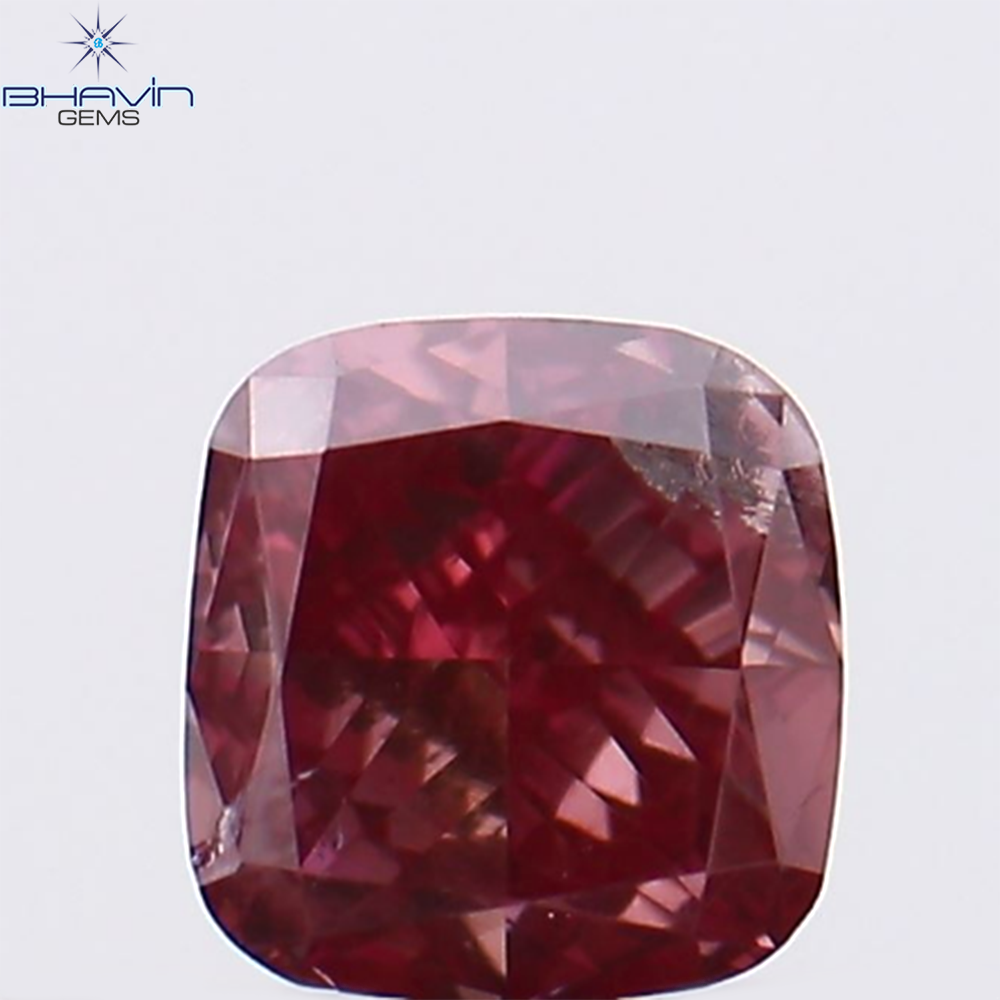 0.23 CT Natural Cushion Diamond Enhanced Pink Color Clarity SI1 (3.48 MM)