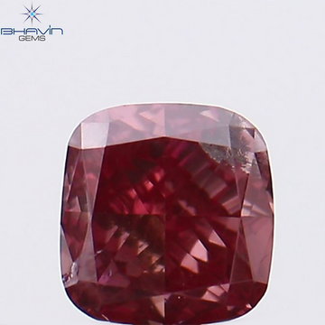 0.23 CT Natural Cushion Diamond Enhanced Pink Color Clarity SI1 (3.48 MM)