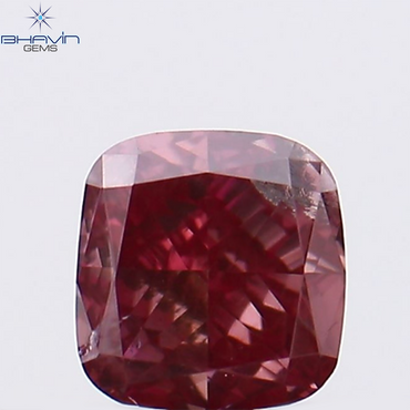 0.23 CT クッション シェイプ ナチュラル ルース ダイヤモンド ピンク色 SI1 クラリティ (3.48 MM)