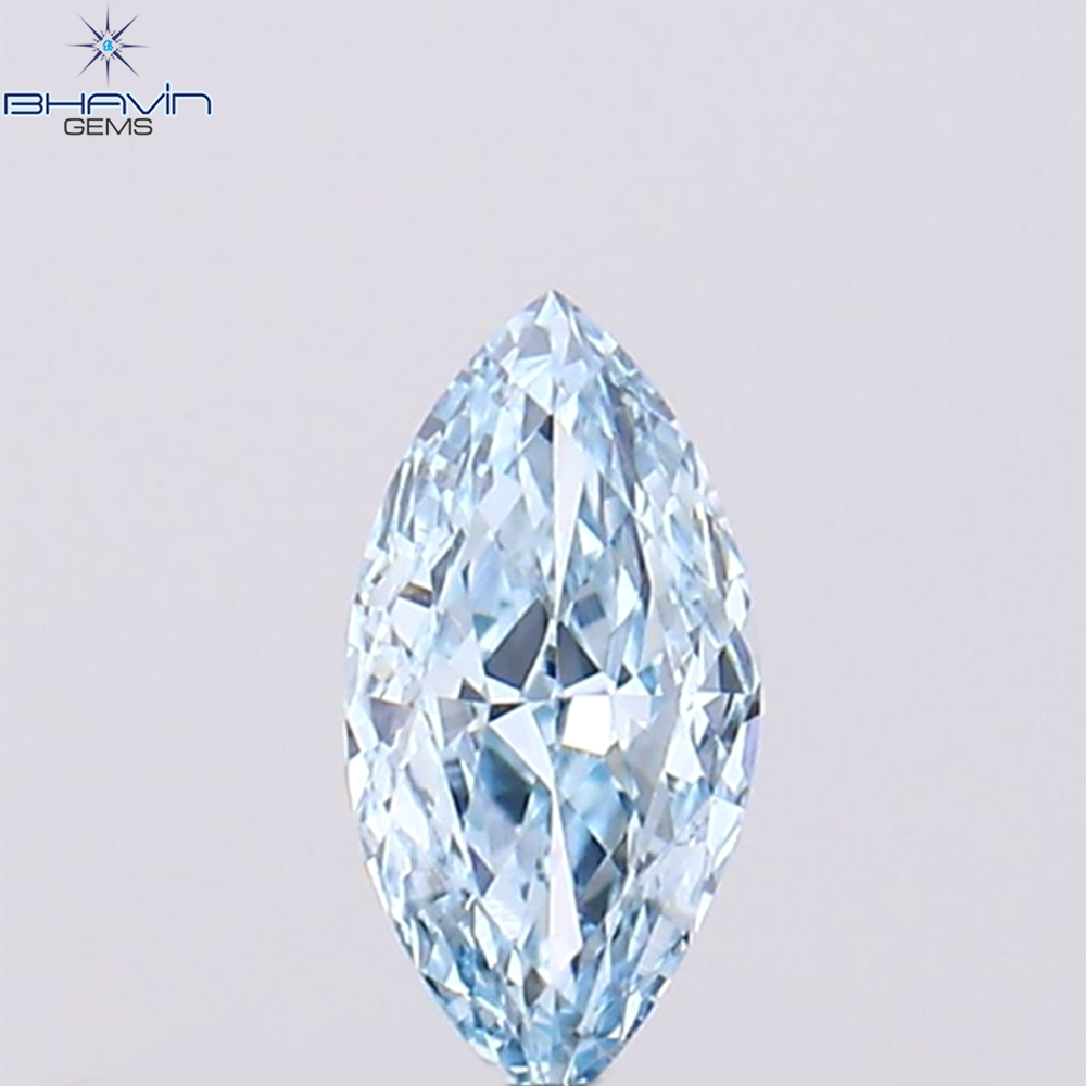 0.11 CT Natural Marquise Diamond Enhanced Greenish Blue Color Clarity VVS1 (4.91 MM)