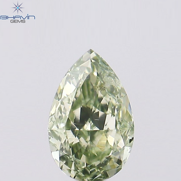 0.23 CT ペアシェイプ ナチュラル ダイヤモンド グリーン カラー I2 クラリティ (6.27 MM)