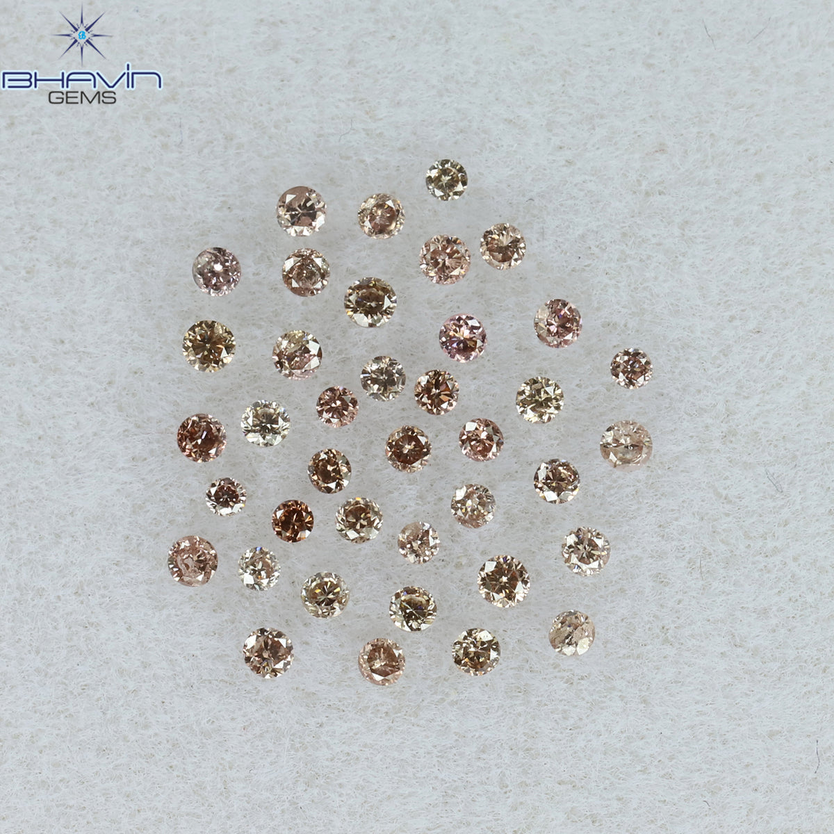 0.26 CT/39 Pcs Natural Round Diamond Pink (Argyle) Color Clarity SI (1.35 MM)