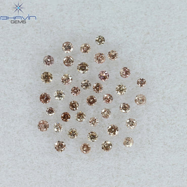 0.26 CT/39 Pcs Round Shape Natural Loose Diamond Pink (Argyle) Color SI Clarity (1.35 MM)