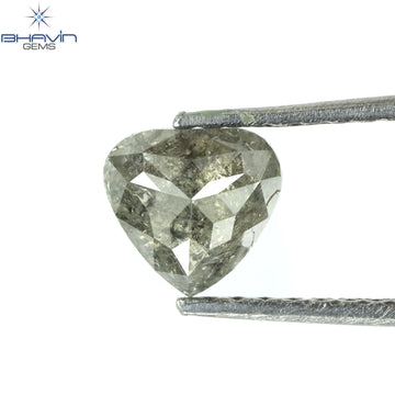 0.75 CT Natural Heart Diamond Salt And Pepper Color Clarity I3 (5.74 MM)