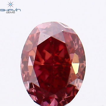 0.30 CT Natural Oval Diamond Enhanced Pink Color Clarity VS1 (4.10 MM)