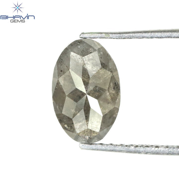 1.68 CT Natural Oval Diamond Salt And Pepper Color Clarity I3 (9.25 MM)