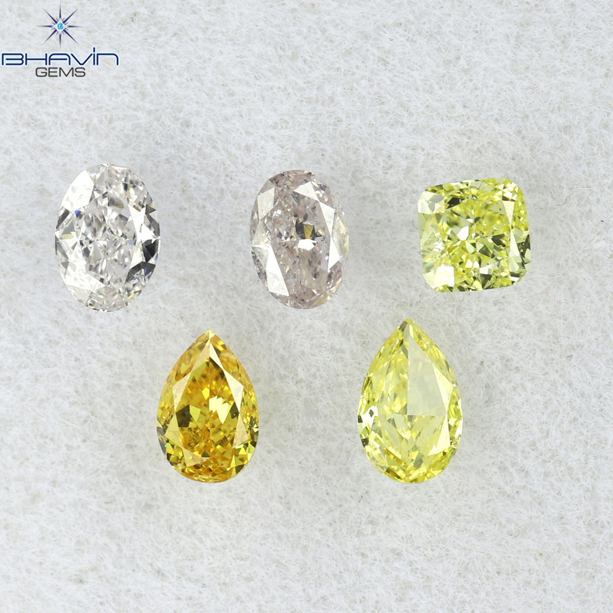 0.35 CT/5 Pcs Natural Mix Diamond Mix Fancy Color Clarity VS2 (3.26 MM)