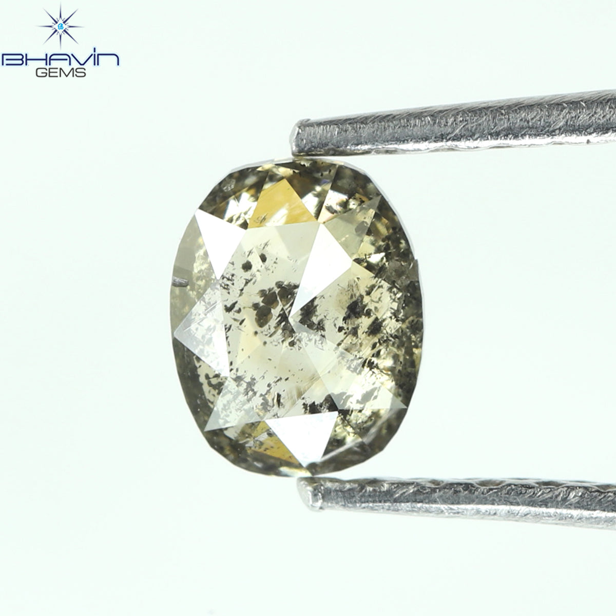 0.39 CT Natural Oval Diamond Salt And Pepper Color Clarity I3 (4.95 MM)