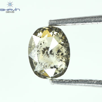 0.39 CT Natural Oval Diamond Salt And Pepper Color Clarity I3 (4.95 MM)