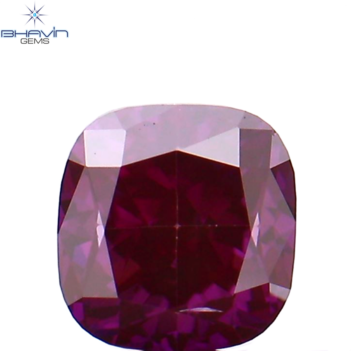 0.33 CT Natural Cushion Diamond Enhanced Pink Color Clarity VS1 (3.68 MM)
