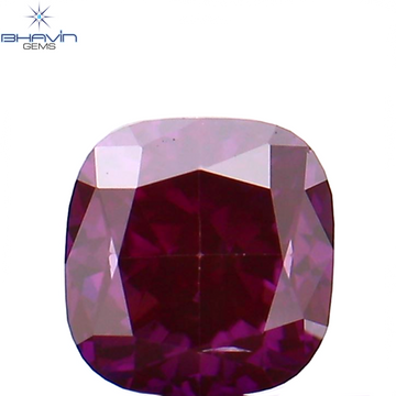 0.33 CT Natural Cushion Diamond Enhanced Pink Color Clarity VS1 (3.68 MM)