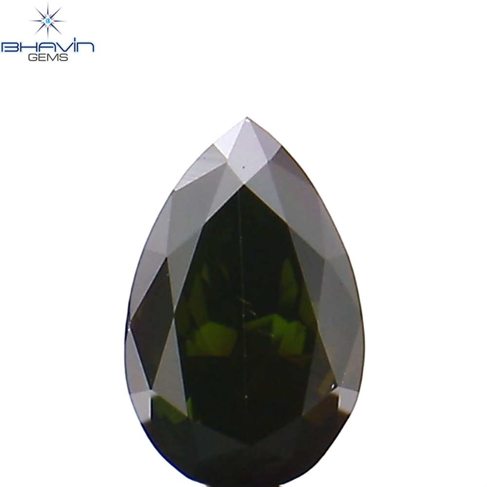 0.14 CT Pear Shape Natural Diamond Green Color VS2 Clarity (4.40 MM)