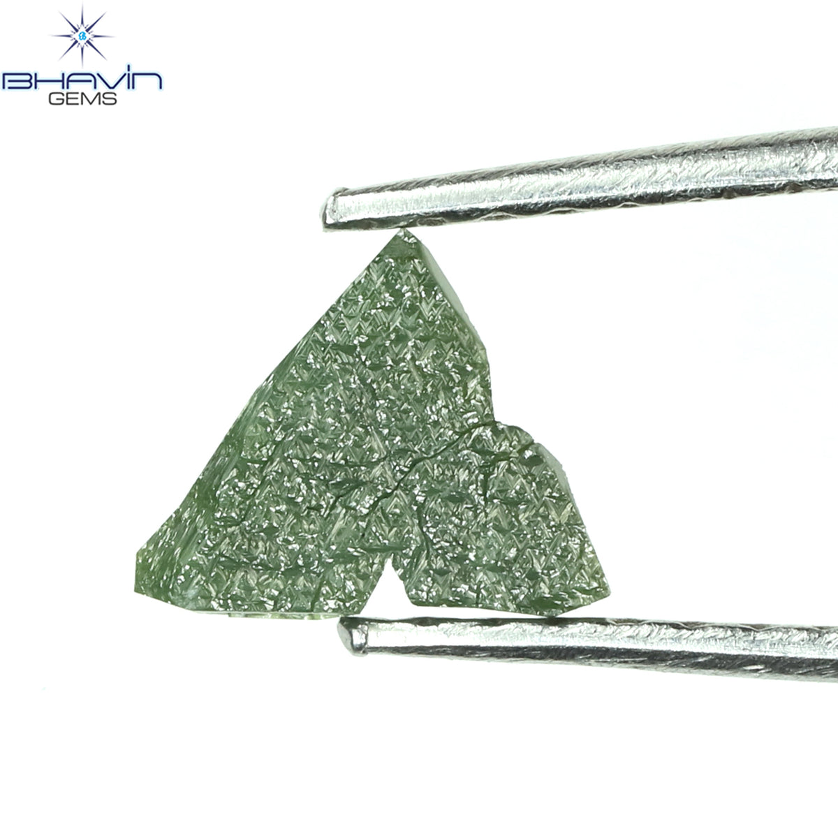 1.05 CT、ノーカット ポルキ シェイプ、天然ダイヤモンド、ブルー カラー、I3 クラリティ (5.42 MM)