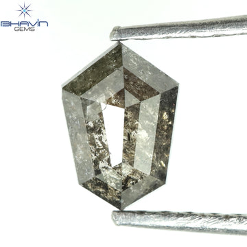 0.52 CT シールド シェイプ ナチュラル ルース ダイヤモンド ソルト アンド ペッパー カラー I3 クラリティ (6.15 MM)