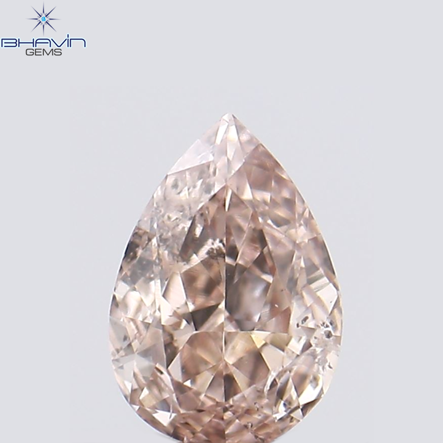 0.15 CT Pear Shape Natural Diamond Pink Color SI1 Clarity (4.30 MM)
