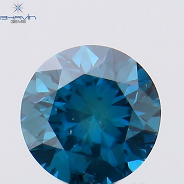 0.24 CT Natural Round Diamond Enhanced Blue Color Clarity SI1 (3.94 MM)