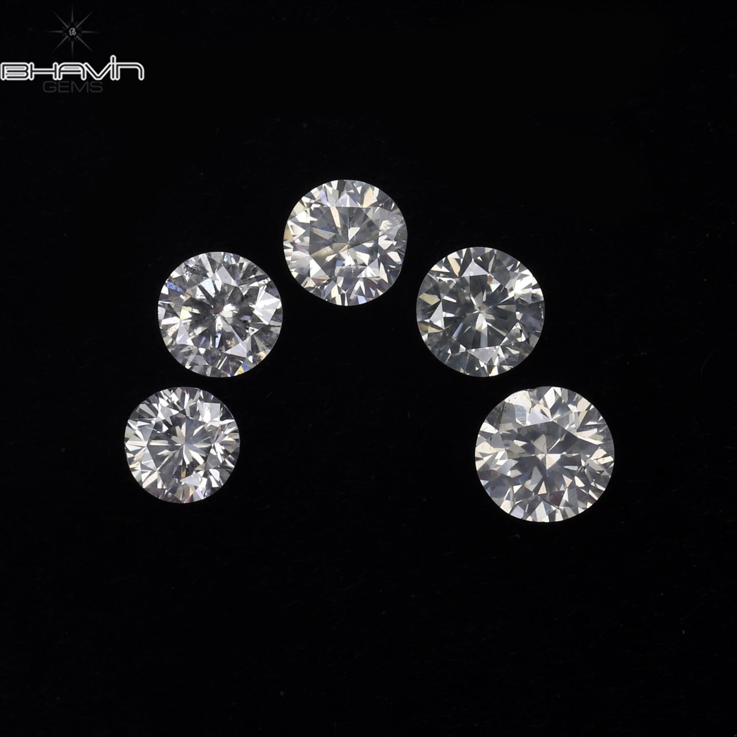0.45 CT/5 Pcs Round Shape Natural Loose Diamond White Color SI1 Clarity (2.80 MM)