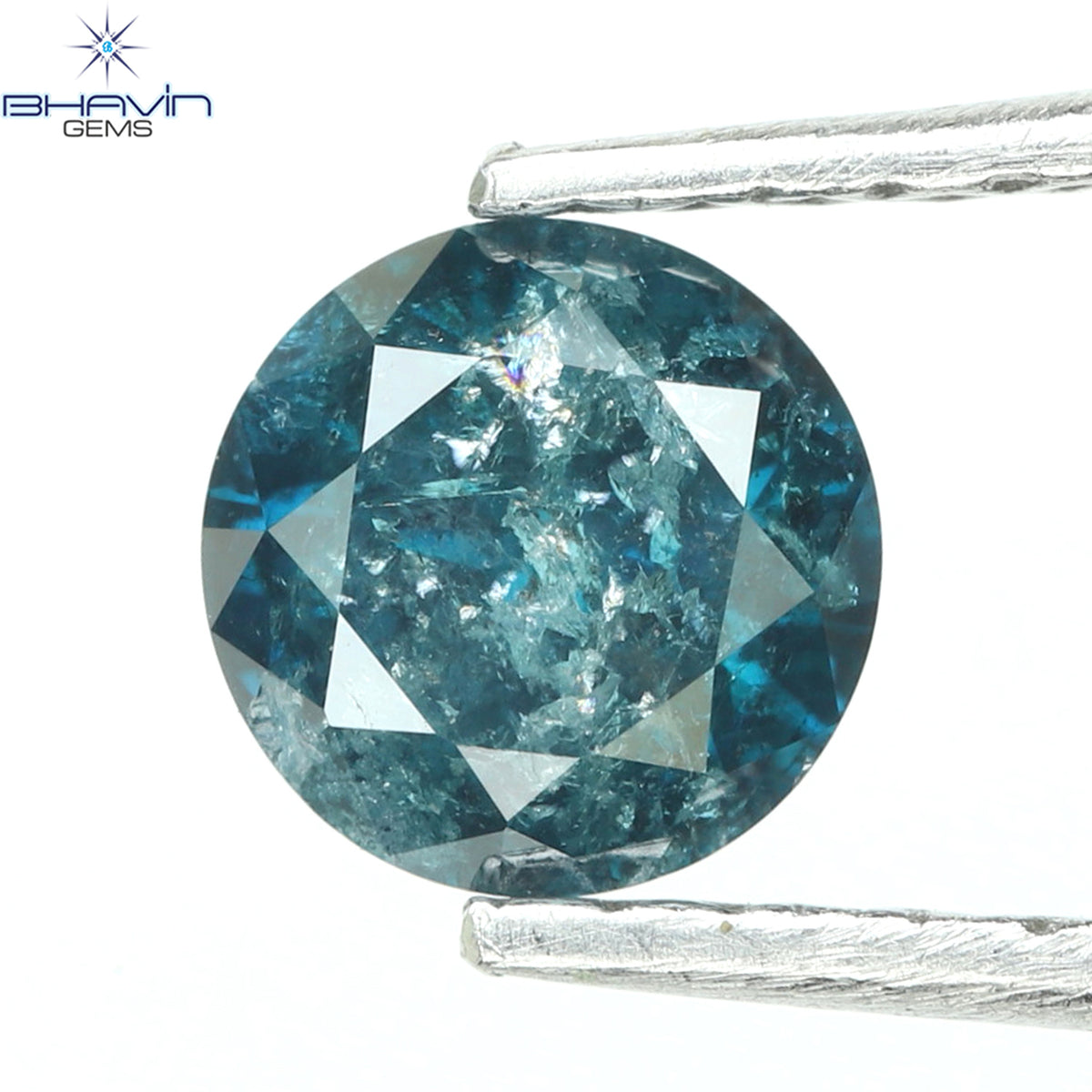 0.50 CT Natural Round Diamond Enhanced Blue Color Clarity I3 (4.95 MM)