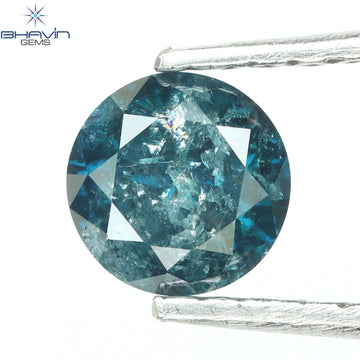 0.50 CT Natural Round Diamond Enhanced Blue Color Clarity I3 (4.95 MM)