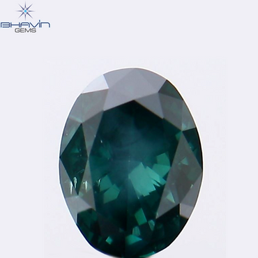 0.20 CT Oval Shape Natural Diamond Enhanced Blue Color SI1 Clarity (4.07 MM)
