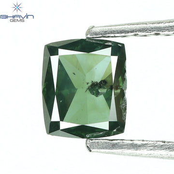 0.28 CT Natural Cushion Diamond Enhanced Bluish Green Color Clarity I1 (4.22 MM)