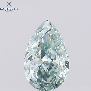 0.27 CT Natural Pear Diamond Enhanced Greenish Blue Color Clarity SI1 (5.31 MM)