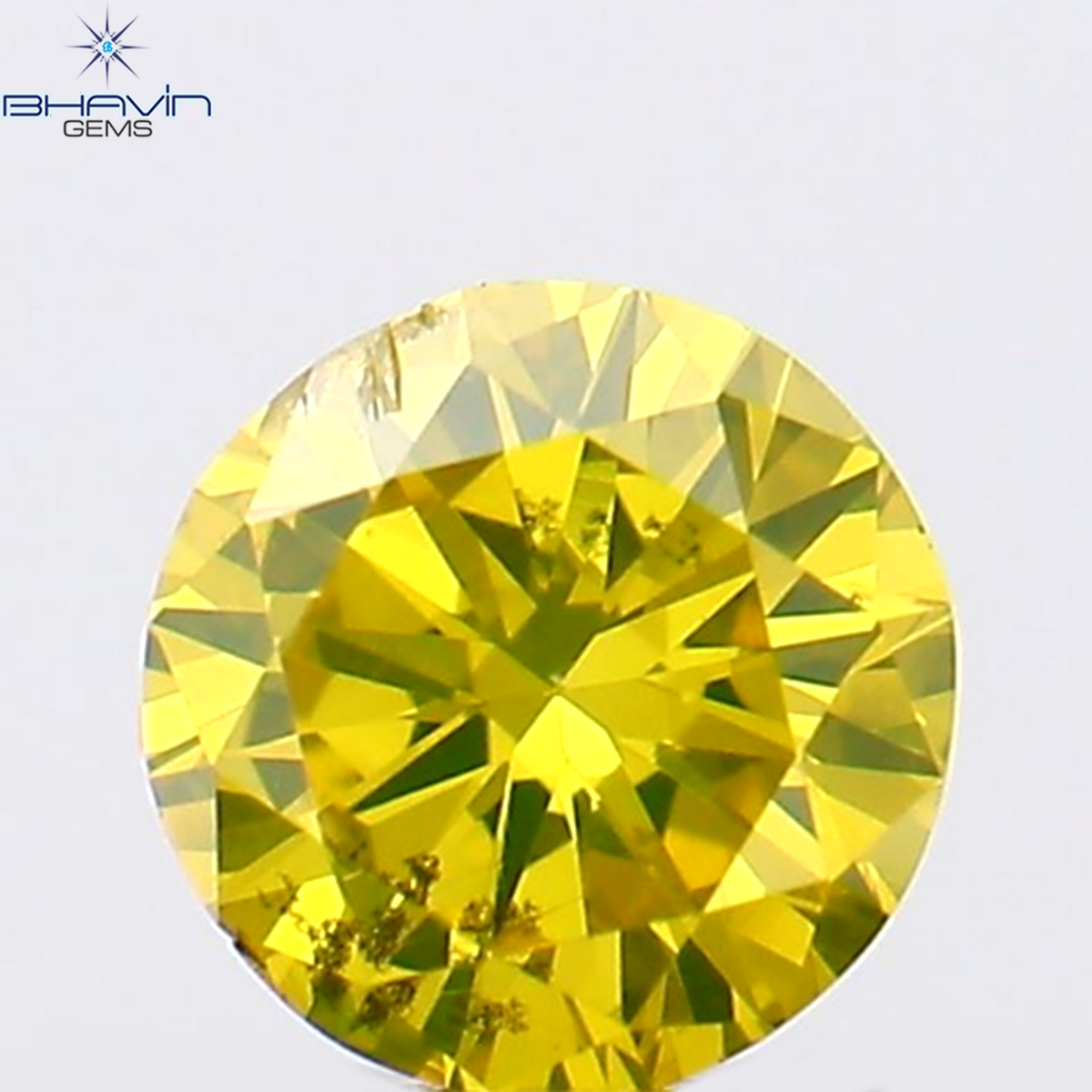 0.12 CT ラウンド シェイプ ナチュラル ダイヤモンド イエロー カラー SI1 クラリティ (3.27 MM)