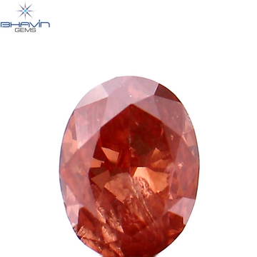 0.20 CT Natural Oval Diamond Enhanced Pink Color Clarity I1 (4.09 MM)