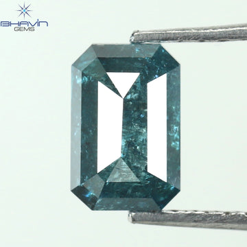 1.11 CT Natural Emerald Diamond Enhanced Blue Color Clarity I3 (7.07 MM)