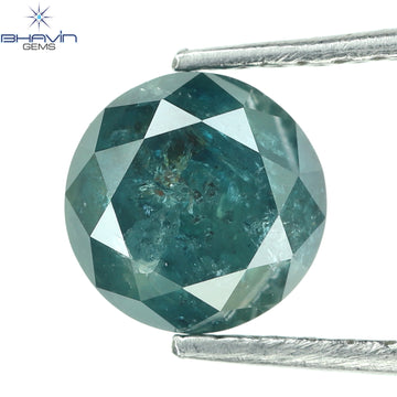 1.18 CT Natural Round Diamond Enhanced Blue Color Clarity I3 (6.15 MM)