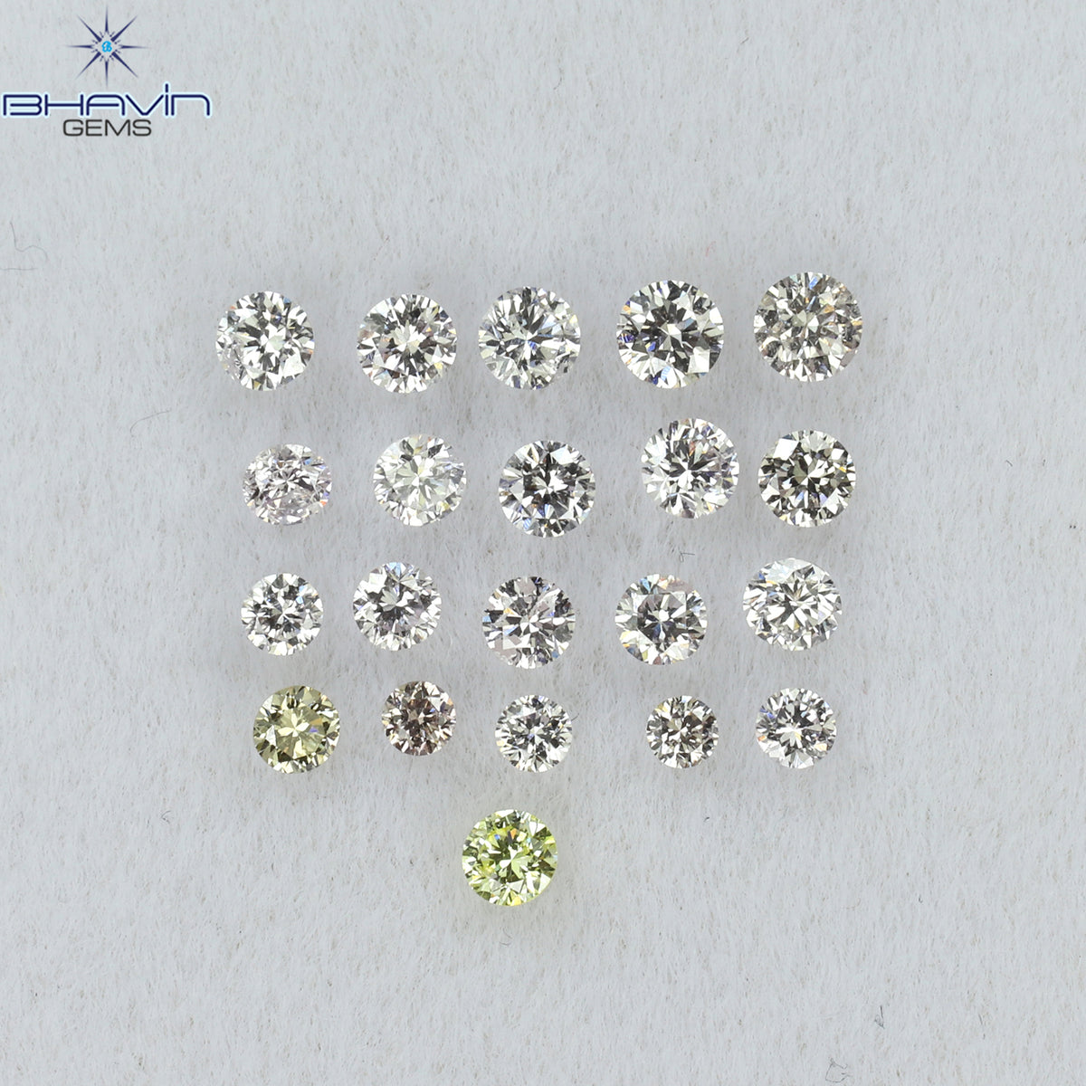 0.62 CT/21 Pcs Natural Round Diamond Pink Color Clarity VS2 (2.30 MM)