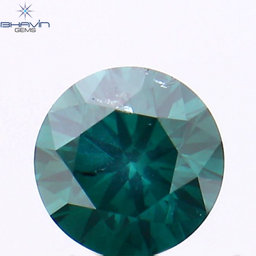 0.28 CT Natural Round Diamond Enhanced Blue Color Clarity SI1 (4.18 MM)
