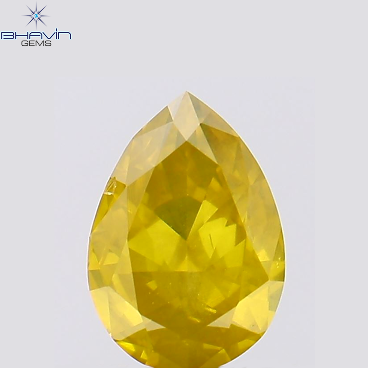 0.56 CT Pear Shape Natural Diamond Yellow Color VS2 Clarity (8.30 MM)
