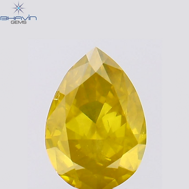 0.56 CT Pear Shape Natural Diamond Yellow Color VS2 Clarity (8.30 MM)