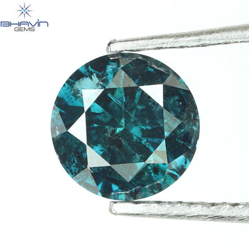 0.82 CT Natural Round Diamond Enhanced Blue Color Clarity I3 (5.96 MM)