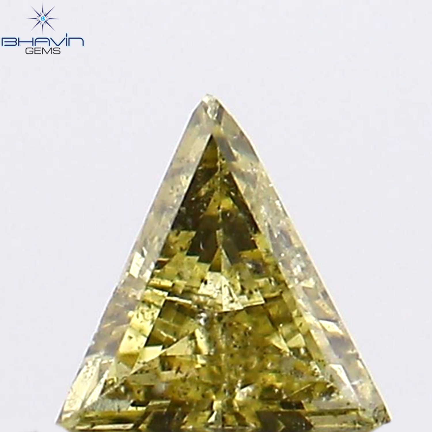 0.12 CT Triangle Shape Natural Diamond Green Color SI2 Clarity (3.44 MM)