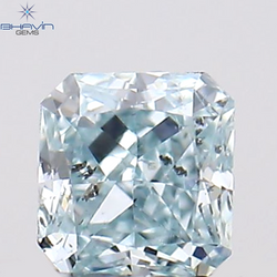 0.06 CT Radiant Shape Natural Diamond Greenish Blue Color SI1 Clarity (2.30 MM)