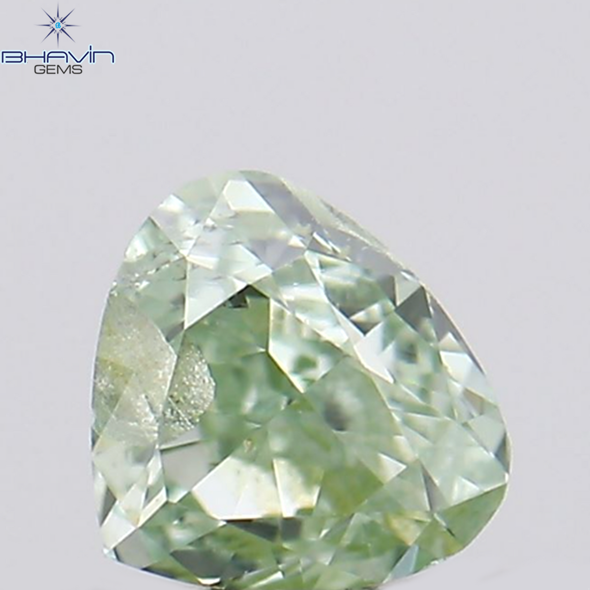 0.24 CT ハート シェイプ ナチュラル ダイヤモンド グリーン カラー SI1 クラリティ (4.11 MM)