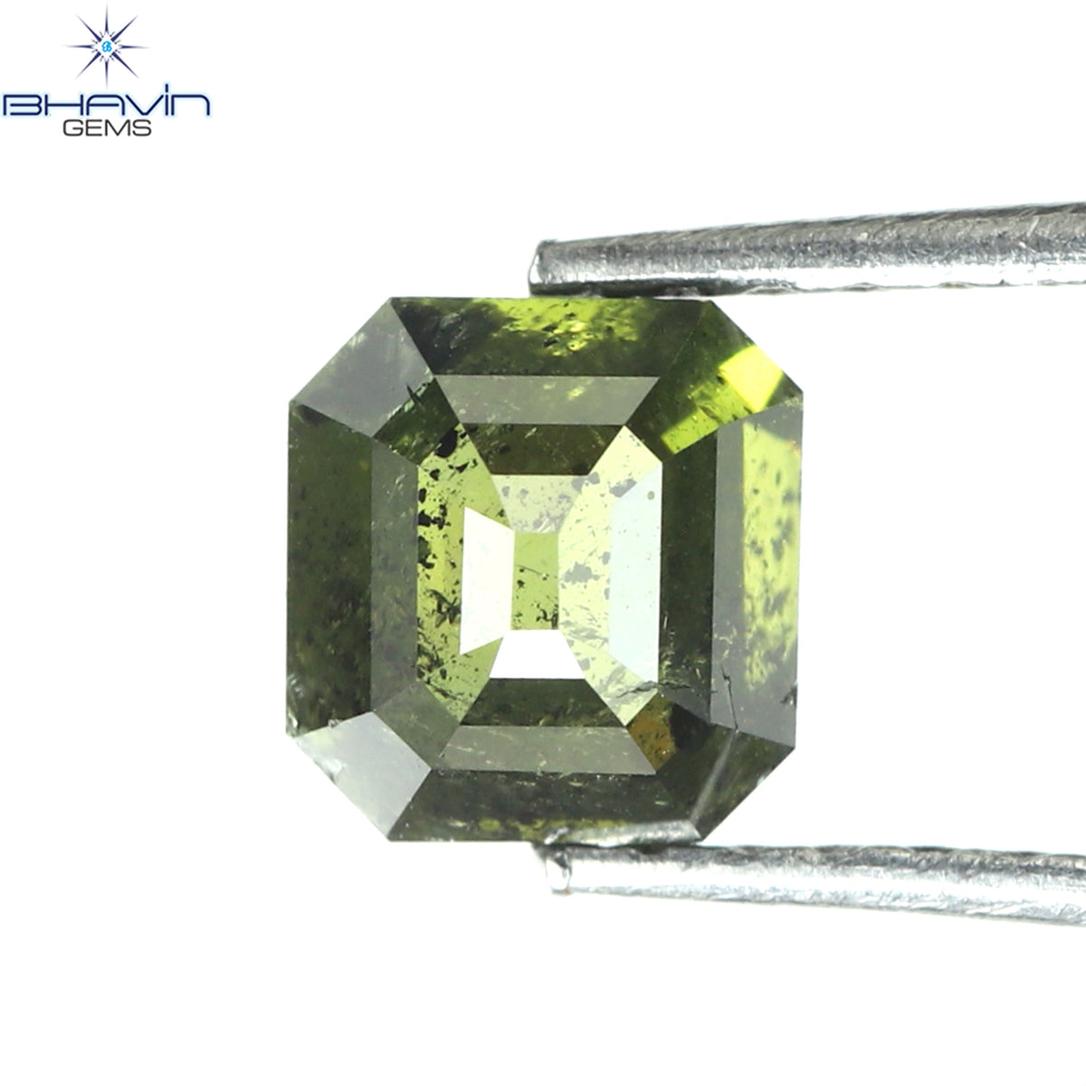1.03 CT エメラルド シェイプ ナチュラル ダイヤモンド 強化グリーン カラー I2 クラリティ (5.30 MM)