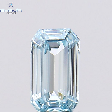 0.09 CT Natural Emerald Diamond Enhanced Greenish Blue Color Clarity VS1 (3.58 MM)
