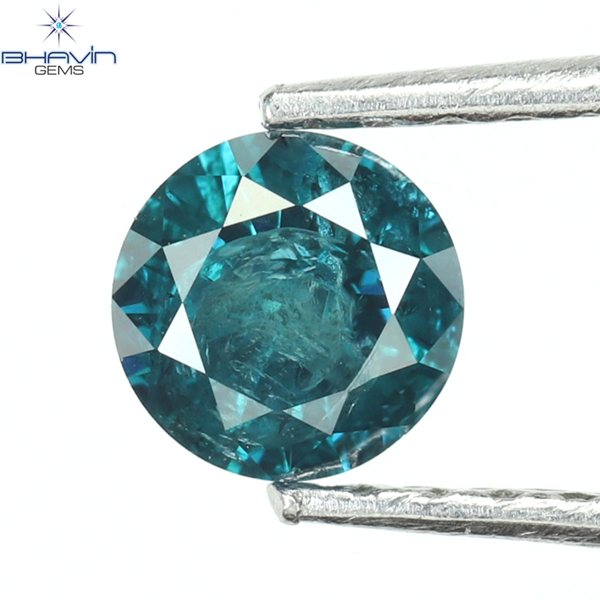 0.32 CT Natural Round Diamond Enhanced Blue Color Clarity I3 (4.46 MM)