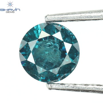 0.32 CT Natural Round Diamond Enhanced Blue Color Clarity I3 (4.46 MM)