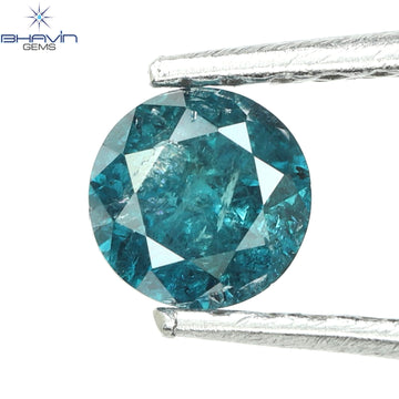 0.26 CT Natural Round Diamond Enhanced Blue Color Clarity I3 (4.00 MM)