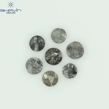 0.46 CT/7 Pcs Natural Uncut Diamond Salt And Pepper Color Clarity I3 (2.50 MM)