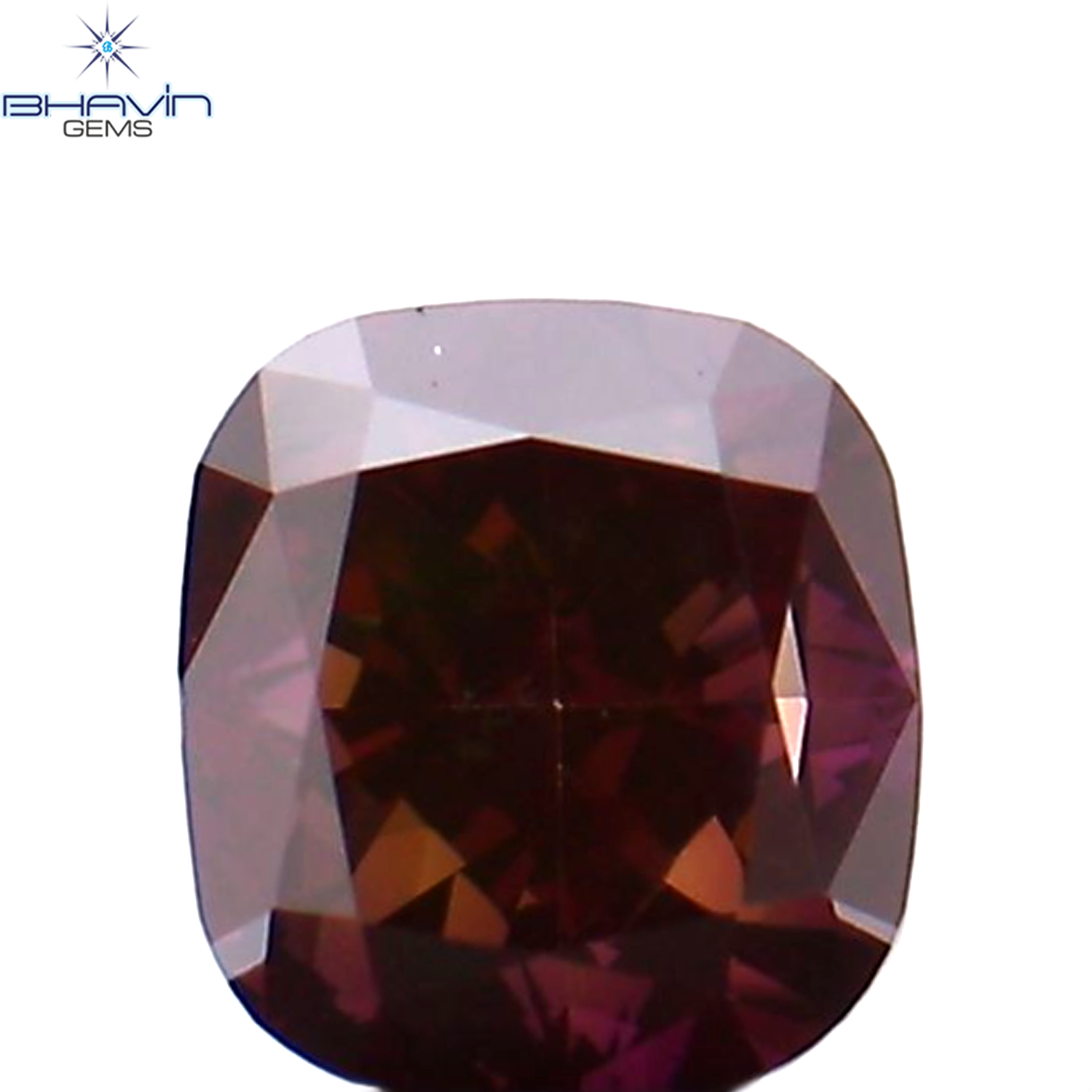 0.35 CT クッション シェイプ ナチュラル ルース ダイヤモンド 強化ピンク色 VS1 クラリティ (3.95 MM)
