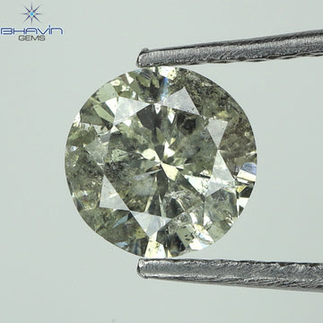 0.63 CT ラウンド シェイプ ナチュラル ルース ダイヤモンド ソルト アンド ペッパー カラー I2 クラリティ (5.55 MM)
