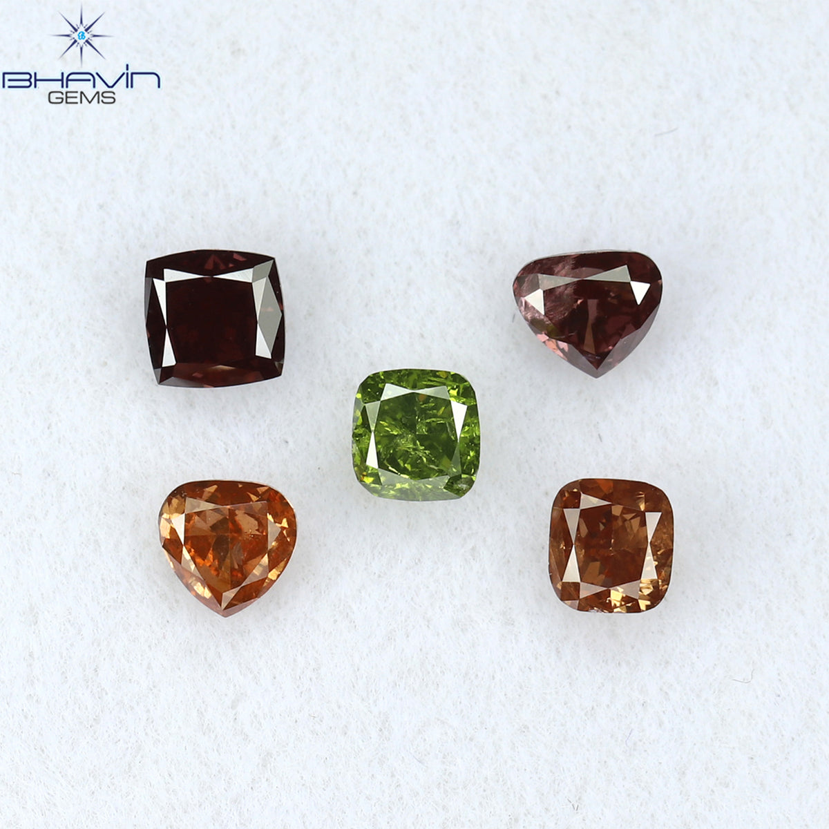 0.59 CT/5 Pcs Natural Mix Diamond Enhanced Mix Fancy Color Clarity SI1 (2.90 MM)