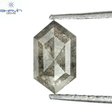 0.72 CT 六角形 天然ルース ダイヤモンド ソルト アンド ペッパー カラー I3 クラリティ (7.84 MM)
